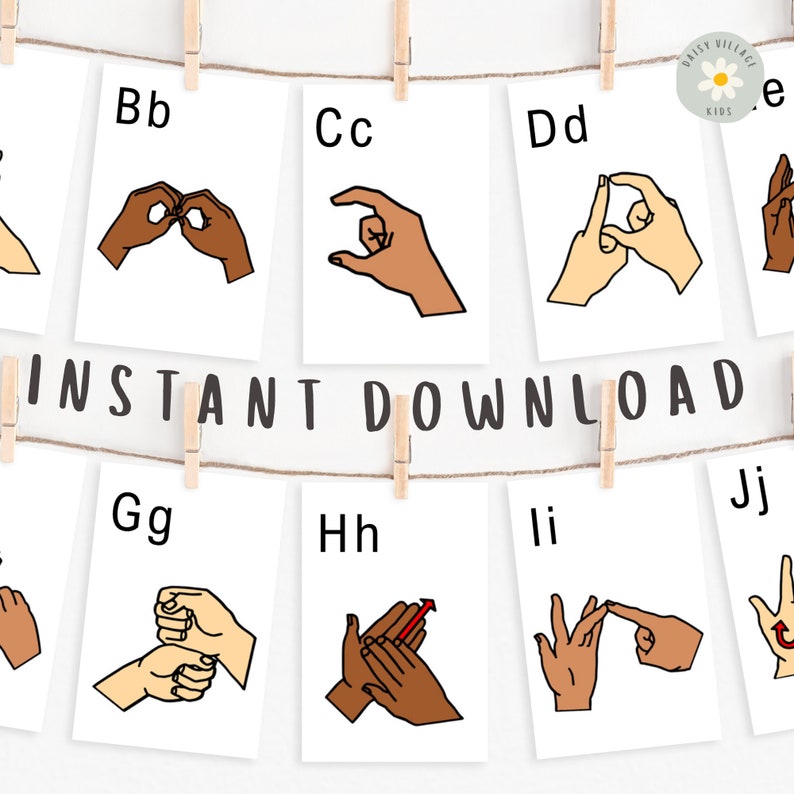 AUSLAN Alphabet Flashcards Printable Lernen Sie australisches Etsy.de
