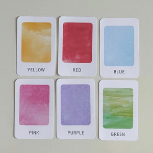 11 tarjetas de colores para niños, imprimibles, tarjetas de colores para niños, recurso educativo, desarrollo del lenguaje, reconocimiento y clasificación de colores