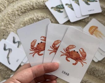 Juego de cartas Go Fish para imprimir, juego familiar, actividad educativa para niños, actividades para niños, descarga digital, animales del océano