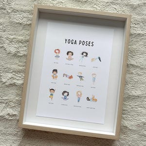 Afdrukbare yogaposter voor kinderen, kinderbeweging voor mindfulness, lichamelijke opvoeding, yogaflow