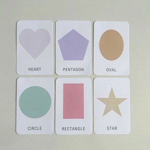 15 vorm-flashcards afdrukbaar, vormherkenningskaarten voor kinderen, hulpmiddel voor vroege rekenvaardigheid voor kinderen, meetkunde, leren voor peuters