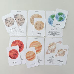 10 cartes-éclair du système solaire à imprimer, espace, planètes, sciences pour les enfants, ressources pour l'école-maison, ressource éducative, apprentissage scientifique
