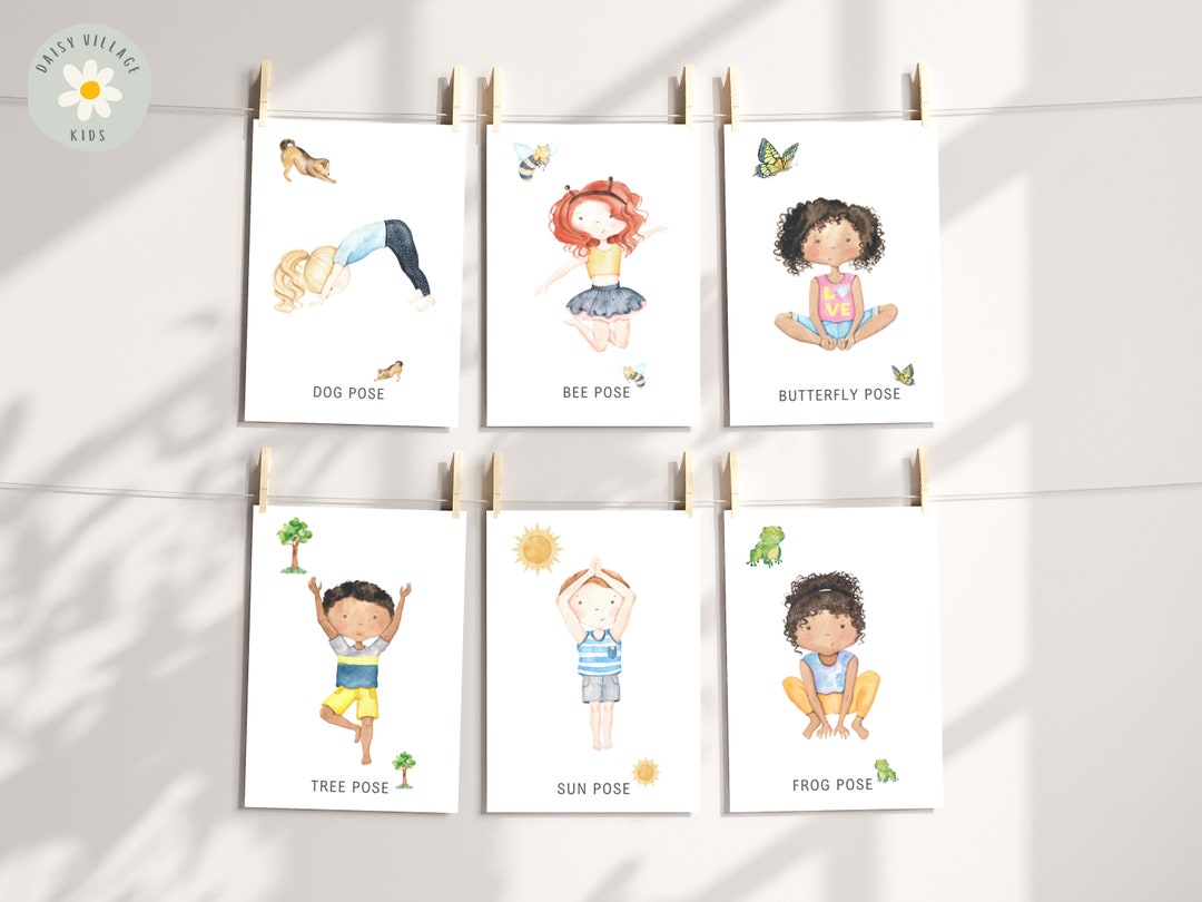 12 Children's Yoga Cards Printable Kids Movement for - Etsy