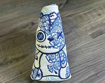 Showhand Golf #30 Blue&White Tiber - Blade Putter Headcover Like New