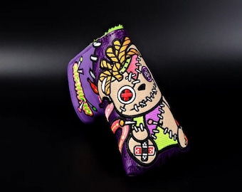 New Custom Design Showhand Golf #32 Voodoo 2.0 - Ostrich Print Blade Putter Headcover