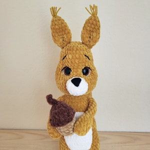 Handmade crochet soft plush squirrel, Amigurumi squirrel, Stuffed animal, Ready for sale, Gift for a boy or girl