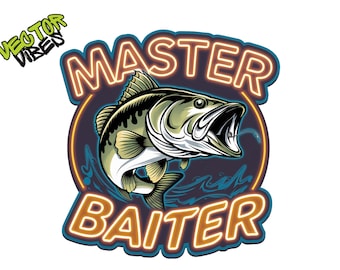 Masterbaiter Bass Fishing SVG| Large Mouth Bass | Bass Fishing | Fishing Sublimation PNG | Fisherman Digital Download