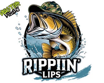 Rippin Lips Bass Fishing SVG| Large Mouth Bass | Bass Fishing | Fishing Sublimation PNG | Fisherman Digital Download