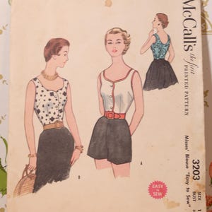 McCall&#39;s 3203 - Sleeveless blouse - 1950&#39;s Vintage sewing pattern
