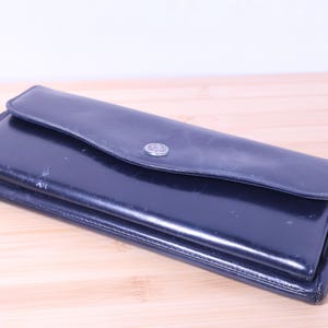 Vintage American Modes Navy Blue Leather Clutch Purse