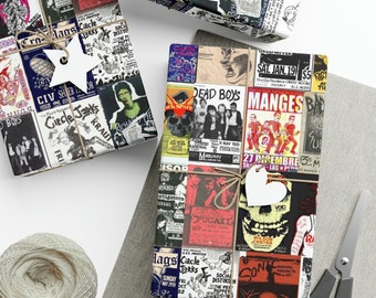 Wrapping Paper for the Ultimate Punk Gift: Featuring Classic Punk Posters and Iconic Punk Flyers. Give your gifts a punk makeover. Punk Rock