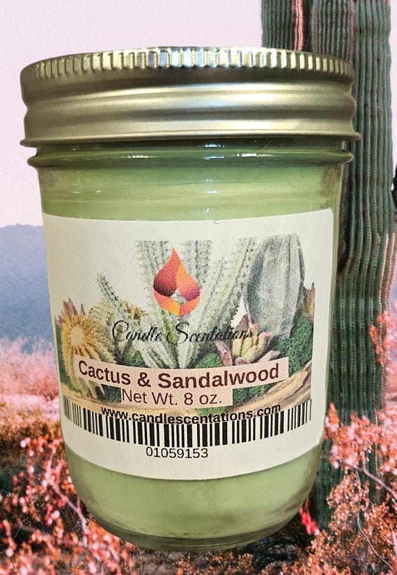 Cactus & sandalwood 8oz. Candle