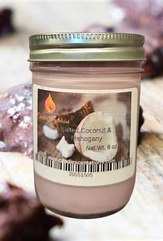 Salted coconut & mahogany8oz. Candle