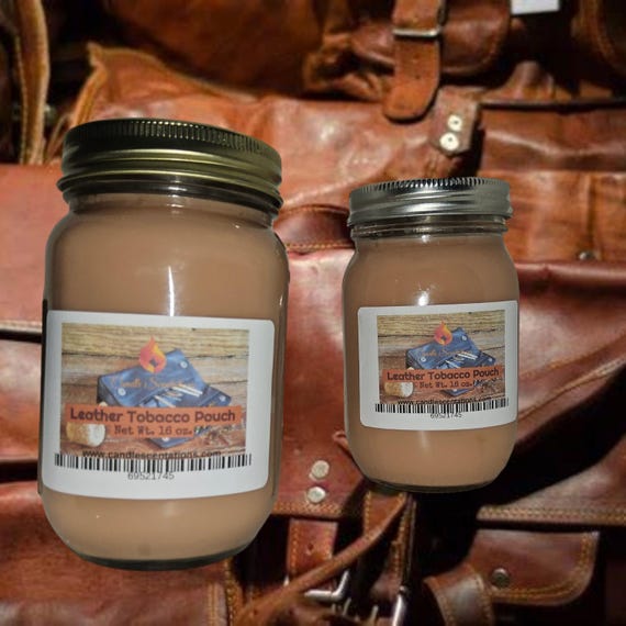 Leather Tobacco Pouch 16 oz. Candle