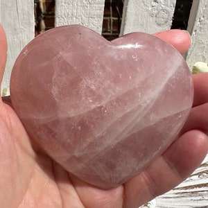 Incredible Rose Quartz Puffy Heart with some star flash in upper left corner and rainbows