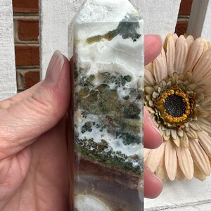 Moss Agate, Sea Jasper (ocean jasper) Tower