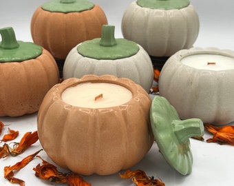 Concrete Pumpkin Candle, Fall Decoration, Halloween, Scented Candles, Pumpkin Spice Scent, Holliday Home Decoration, Fall Candle