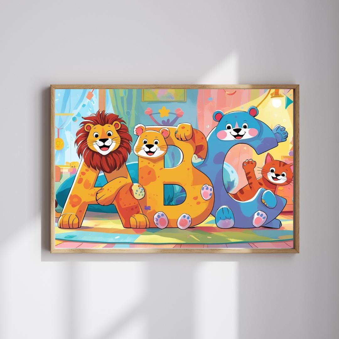 Animal Alphabet Nursery Art Print: Colorful Abcs Classroom Decor ...
