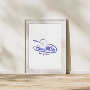 La pizza downloadable print, 3 colour options | Mediterranean gallery wall art | Italian food print