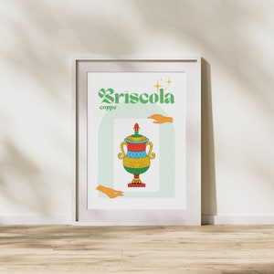 Italian playing card downloadable print | ‘Briscola: Coppe’ original art print | instantly download art and print | wall art