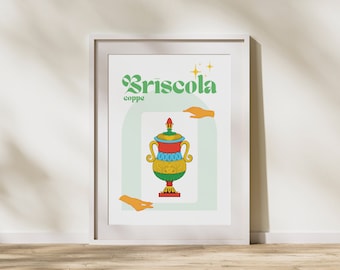 Italian playing card downloadable print | ‘Briscola: Coppe’ original art print | instantly download art and print | wall art
