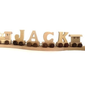 Personalized Natural Wooden Name Puzzle, Perfect Gifts for Kids, Wooden Alphabet Train Toy, Personalized Baby Toddler Gift