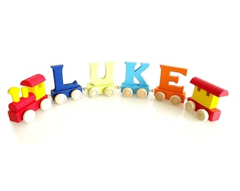 Wooden train, Toy train, personalised wooden train,First birthday gift, Christening gift, Baptism gift, Page boy gift