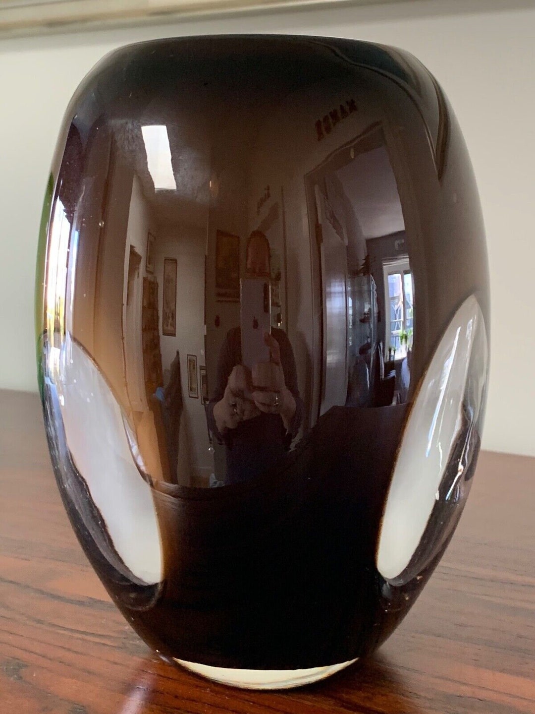 Dreamlight Mediterana Vintage White Flashed Glass Vase. Made - Etsy