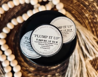 PLUMP IT UP! Organic Tallow lip balm- plumping lip balm, with shae , cocoa and peppermint. Sure to tingle and nourish.