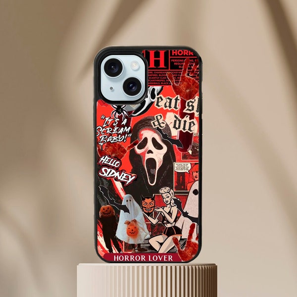 Horror movie phone case / Scary movie iPhone case / Scream, ghost face cover / Gift for Horror movie lovers /Halloween case iphone samsung