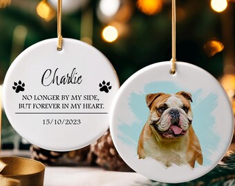 Personalized pet watercolor ornament with custom name, text and date, dog memorial ornament, Pet memorial ornament, Cat memorial ornament