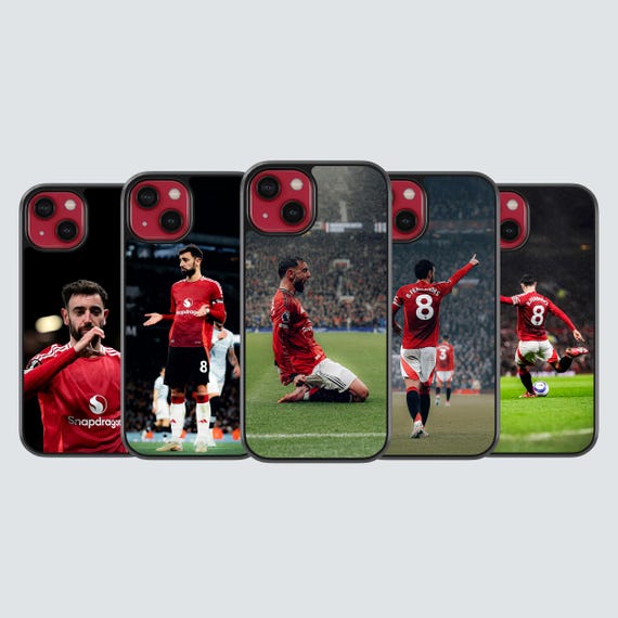 Bruno Fernandes football phone case for a Manchester United fans for iPhone and Samsung