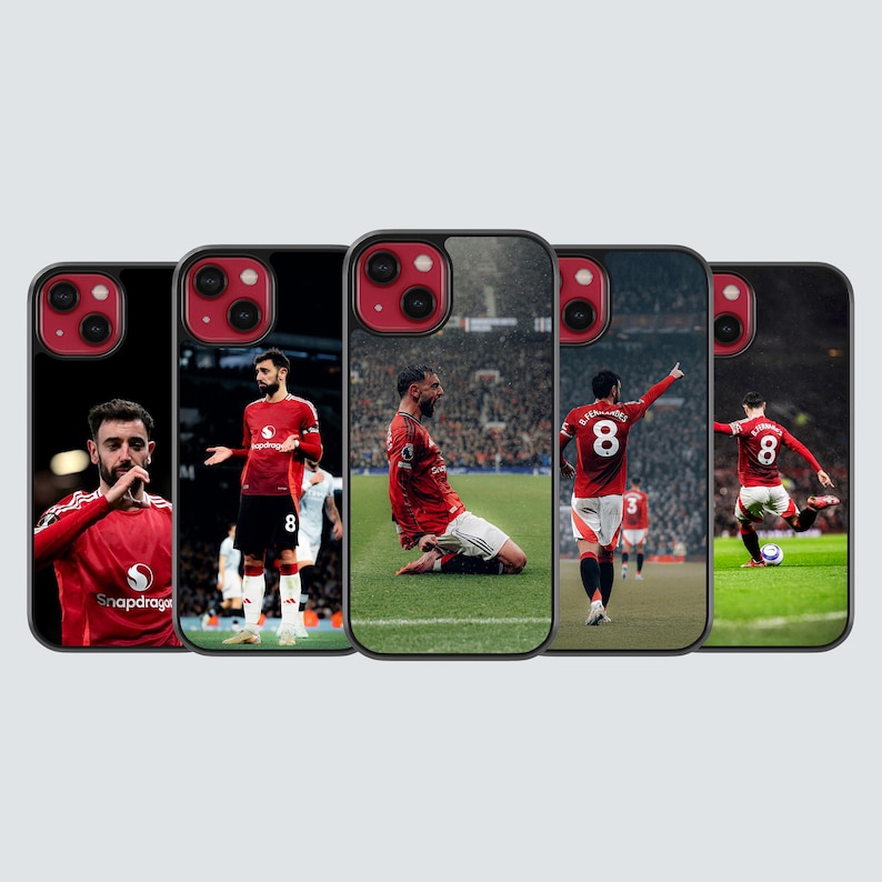 Bruno Fernandes football phone case for a Manchester United fans for iPhone and Samsung image 1
