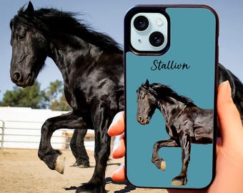 Custom horse phone case / custom horse gifts / horse lover gifts / Horse mom gifts Horse portrait case for iPhone 15 14 13 12 11 SamsungS24