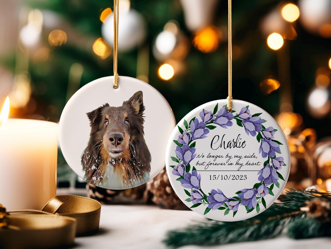 Custom Double-sided Pet Memorial Ornament | Personalized Dog Memorial ...