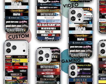 Custom Gaming phone case, Personalized Video Gaming iPhone case from all Eras  80s 90s 2000s to 2020s, Unique Retro Vintage Custom MagSafe