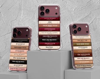 Custom bookish phone case / Personalized vintage library cover for iPhone and Samsung / Gift for book lovers