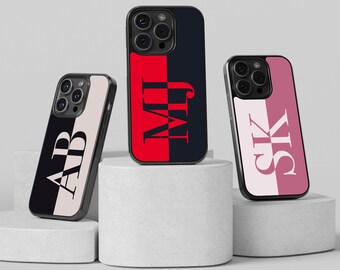 Personalisierte Monogramm Handyhülle / Personalisierte Initialen Handyhülle / Namenshülle für iPhone 15 14 13 12 11 X SE Samsung S24 S23 S22 S21 S20