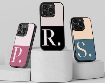 Cute custom letter iPhone case/ Personalized initial cover for iPhone 15 14 13 12 11 X XR SE 78 7 Samsung S24 S23 S22 S21 S20 A55 A54 A53