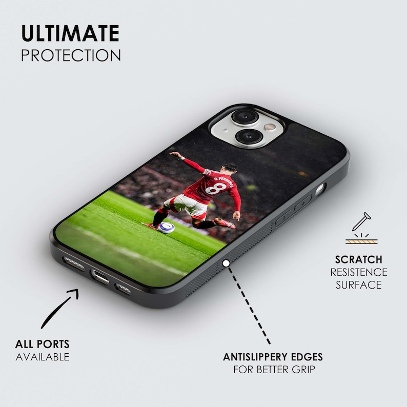 Bruno Fernandes football phone case for a Manchester United fans for iPhone and Samsung image 5