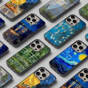 Art phone case, Iconic art phone case by Claude Monet, Aesthetic cover by Van Gogh, Painting cover fit for iPhone 15 14 13 12 11 X XR 7 8 SE