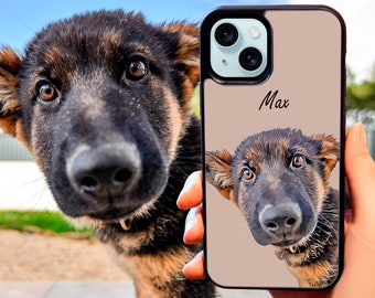 Dog photo phone case / Custom pet case / Gift for pet owner / Pet memorial gift / Personalized case for iPhone 15 14 13 12 11 X XR SE SE2022