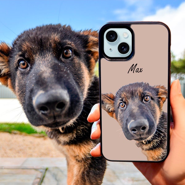 Dog photo phone case / Custom pet case / Gift for pet owner / Pet memorial gift / Personalized case for iPhone 15 14 13 12 11 X XR SE SE2022