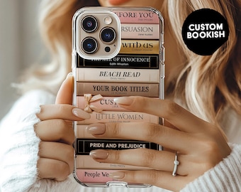 Custom bookish phone case / Personalized vintage library cover for iPhone and Samsung / Gift for book lovers