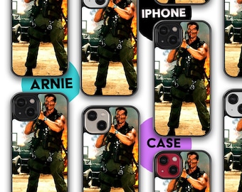 Funda para iPhone de Arnold Schwarzenegger / Funda genial y divertida para iPhone 11Pro, 12ProMax, 13mini, 14Plus, 15ProMAX y 16Pro