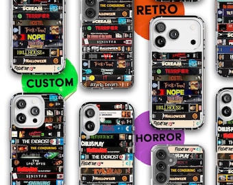 Custom Horror Movie Retro MagSafe iPhone Case / Retro personalized iPhone case / Unique Custom Halloween case / Horror movie lover gifts