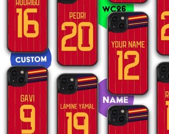 Custom Spain football phone case world Cup edition for Iphone 17 16 15 14 13 12 11 Sasmung S26 S25 S24 S23 S22 S21 A57 A56 A55 A54 A17 A16