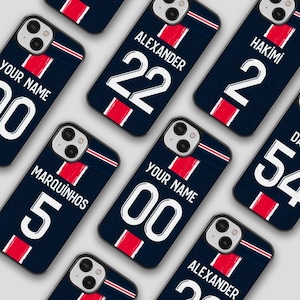 Coque de portable Paris personnalisée, coque de portable PSG pour iPhone X XR 11 12 13 14 et Samsung S10 S20 S20FE S21 S21FE S22 S23 Note 10 A14 A34 A54.