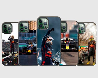 Max Verstappen Formula 1 - Étui pour iPhone SE2022/7/8X/XR/11/12/13/14/SE2022/ et Samsung S10/S20/S20FE/S21/S21FE/S22/S23/A12/A13/A22