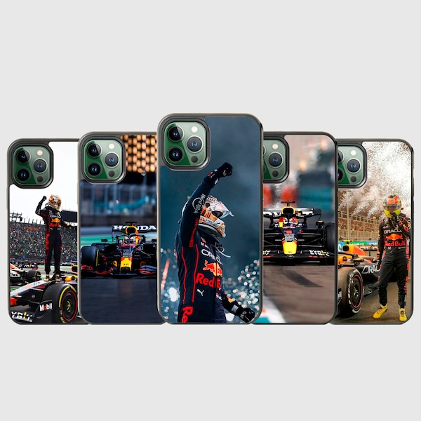 Max Verstappen Formula 1 - Étui pour iPhone SE2022/7/8X/XR/11/12/13/14/SE2022/ et Samsung S10/S20/S20FE/S21/S21FE/S22/S23/A12/A13/A22